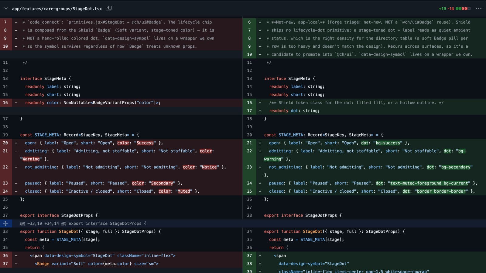 Code generation from a finished audit