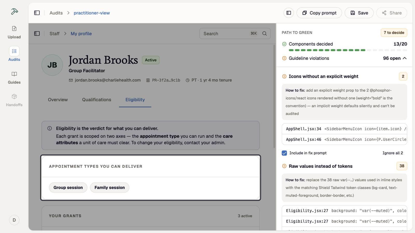 Component search for reassigning a verdict