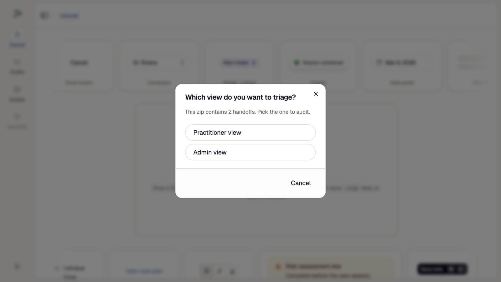 View picker dialog for triaging multi-view exports