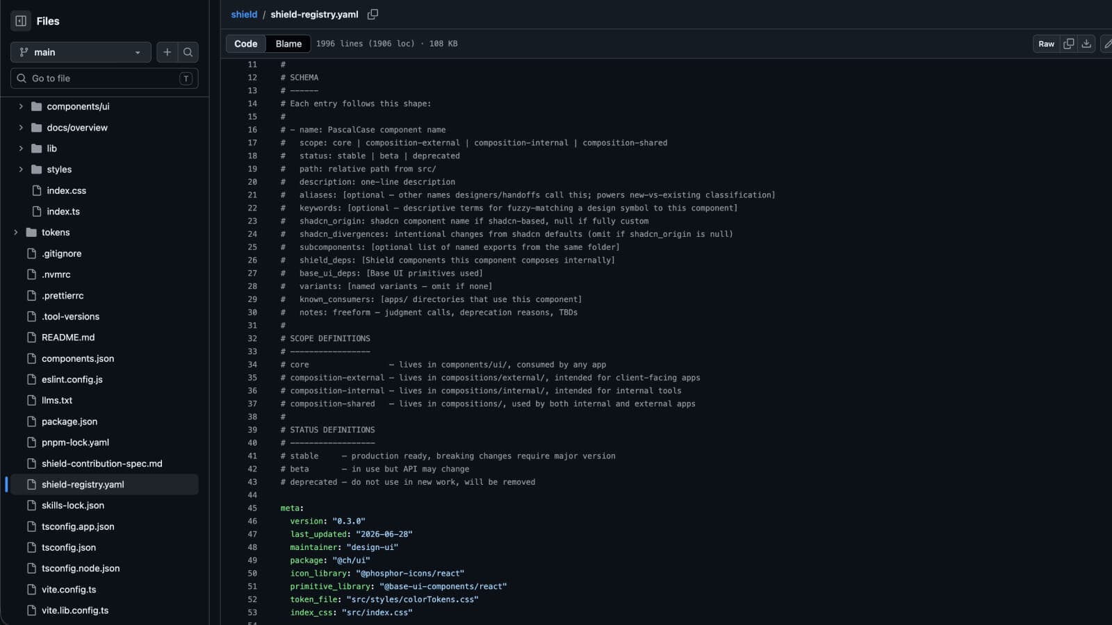 shield-registry.yaml schema on GitHub