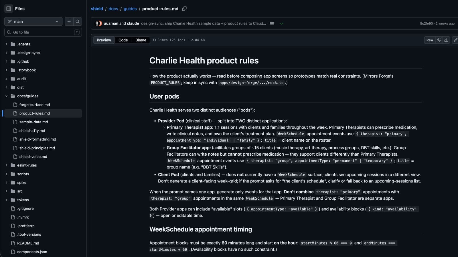 product-rules.md Charlie Health product rules