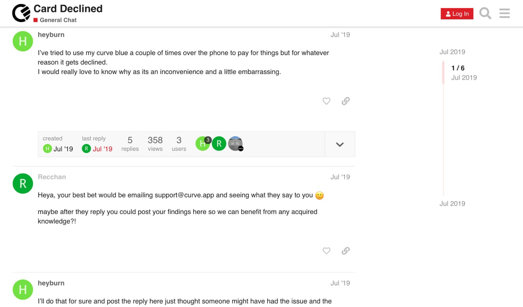 Community discussion about card issues