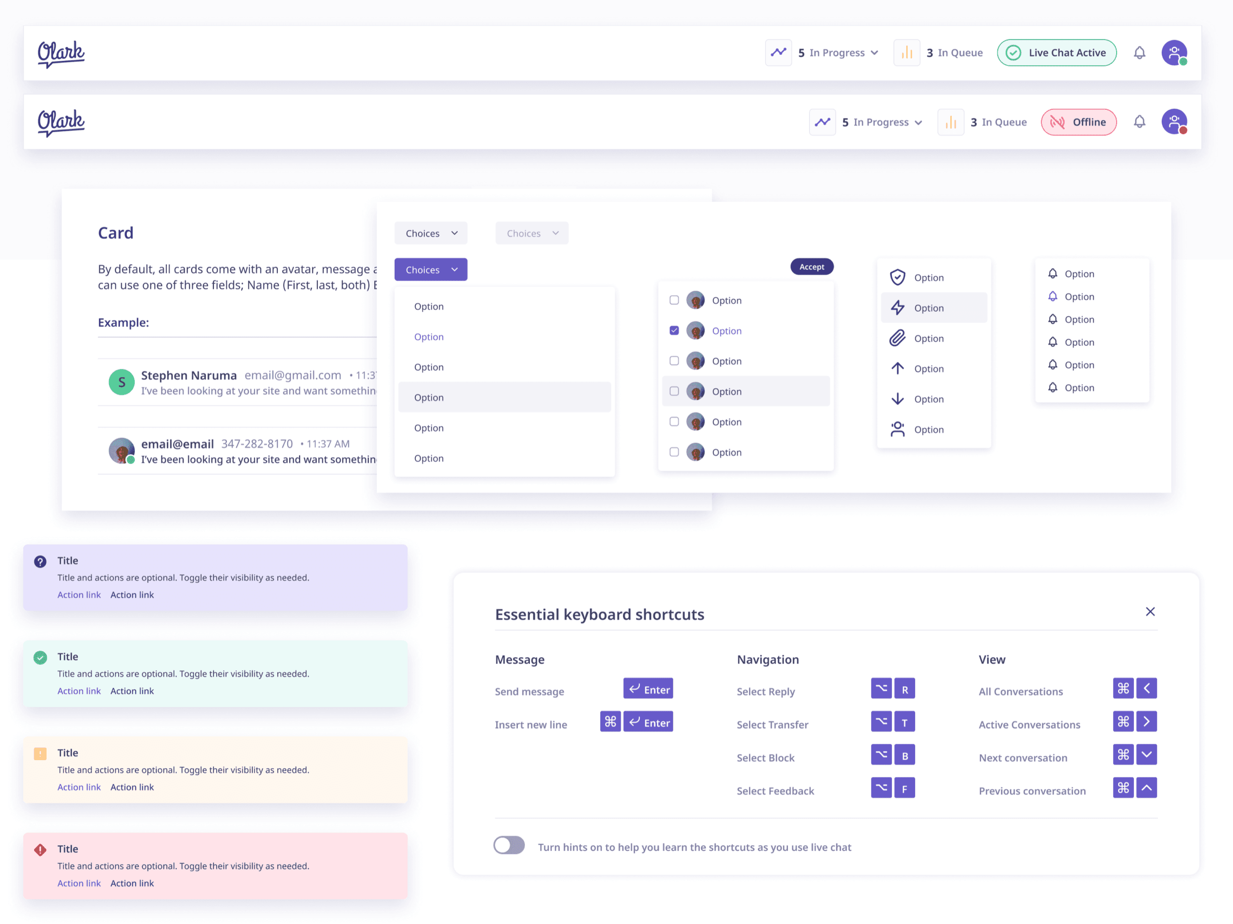 Header components