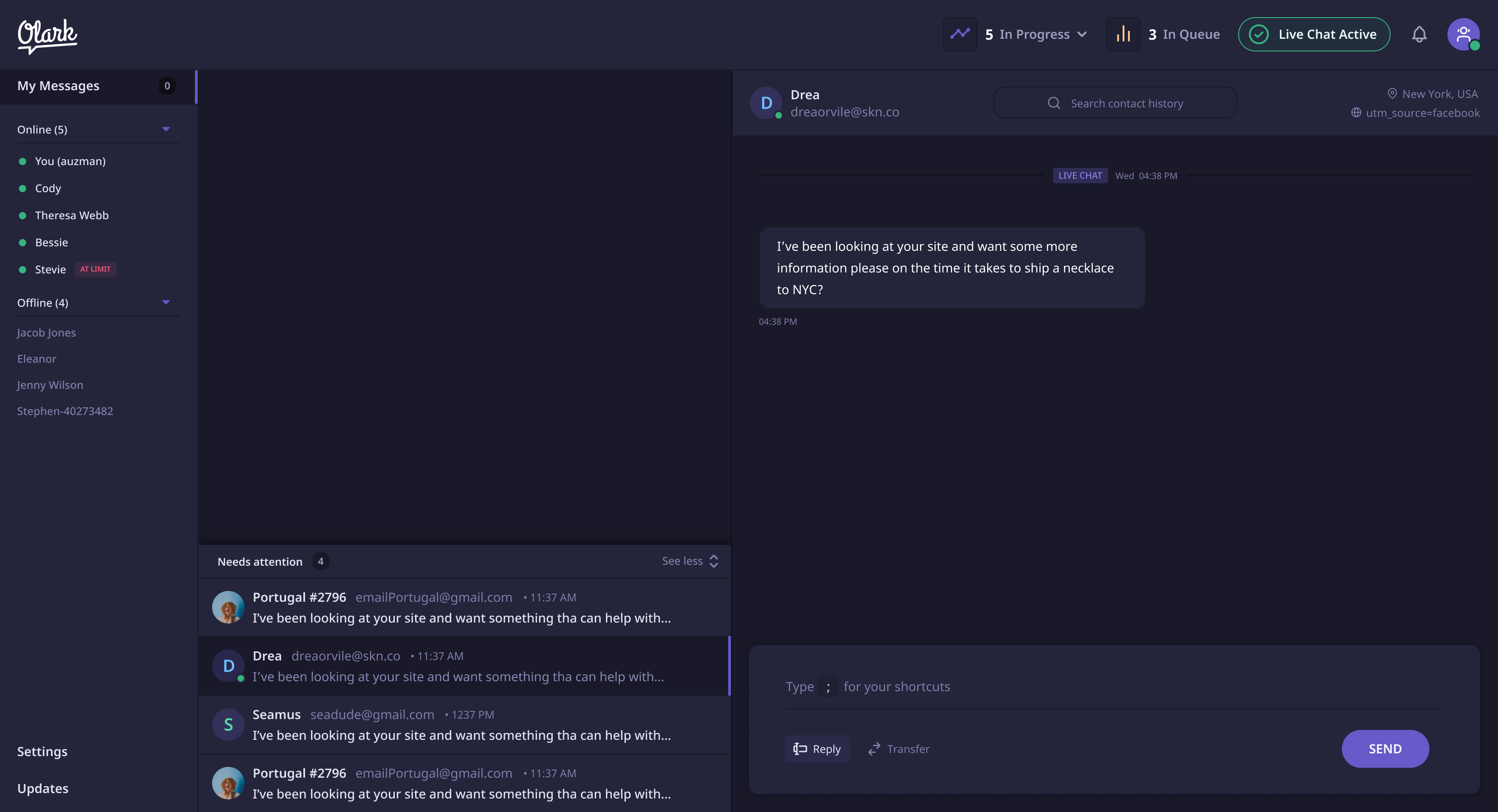 Olark – DarkMode